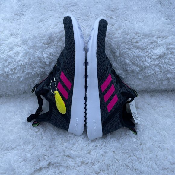 Adidas Running Shoes Girls 6 US Cloudfoam Pure K Black Pink Magenta Sneakers - Picture 4 of 10